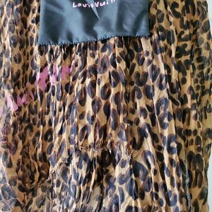 Louis Vuitton Brown and Black Animal Print Scarf